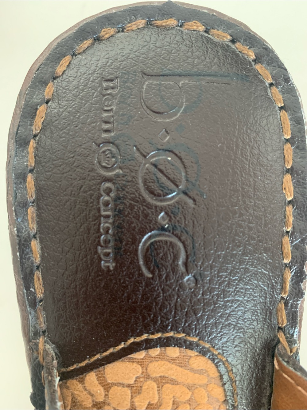 Born Concept Burrell Brown Leather platform Wedge Slide Sandals with Buckle sz 9 - Picture 5 of 8